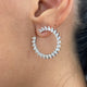 Diamond Hoop Earrings 3.01 Carat White Gold 14K