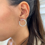 Diamond Hoop Earrings 3.01 Carat White Gold 14K