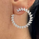 Diamond Hoop Earrings 3.01 Carat White Gold 14K