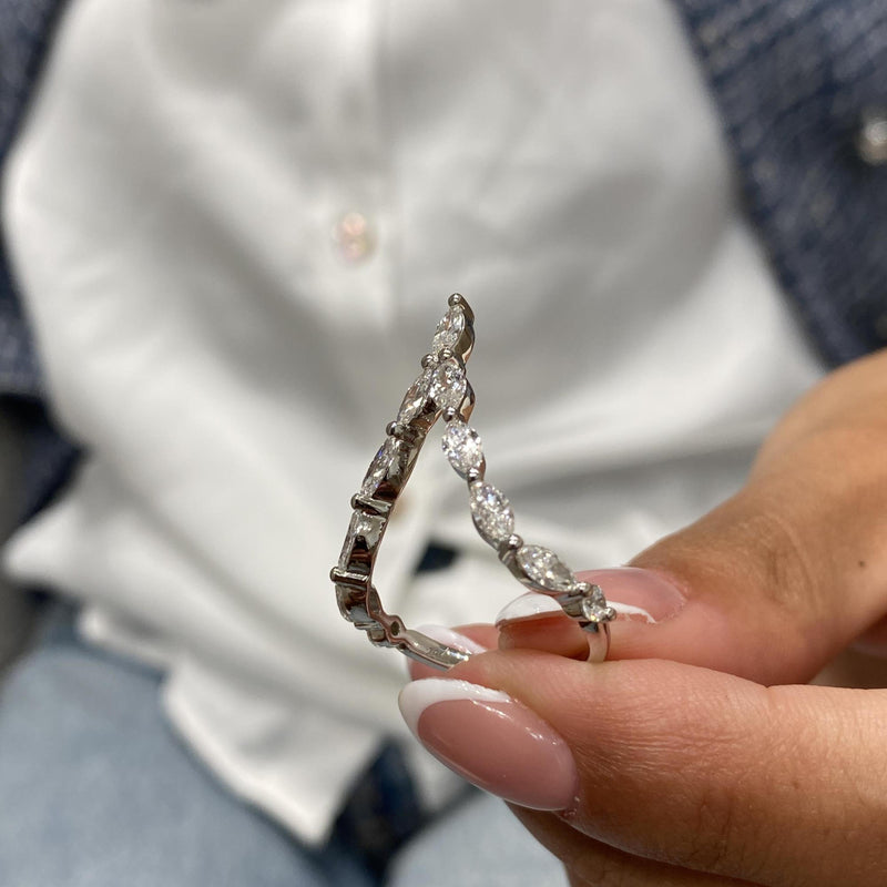 Diamond Statement Ring 1.36 Carat White Gold 14K