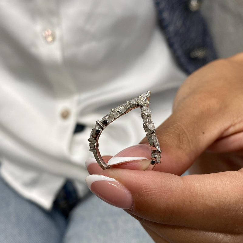 Diamond Statement Ring 1.36 Carat White Gold 14K