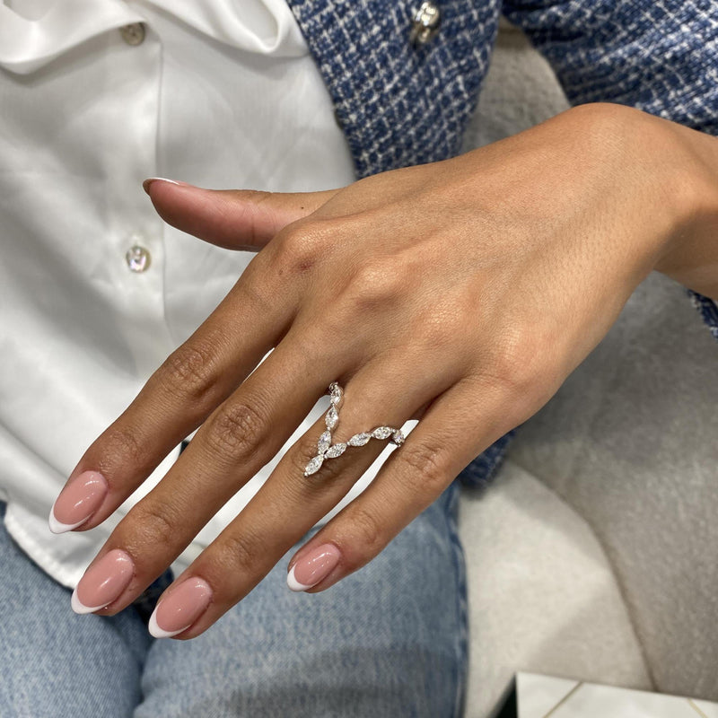 Diamond Statement Ring 1.36 Carat White Gold 14K