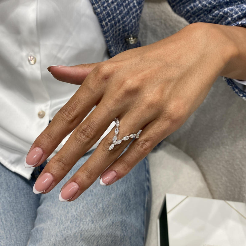 Diamond Statement Ring 1.36 Carat White Gold 14K