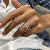 Diamond Statement Ring 0.81 Carat White Gold 14K
