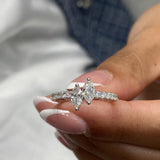 Diamond Statement Ring 0.81 Carat White Gold 14K