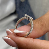 Diamond Statement Ring 0.81 Carat White Gold 14K