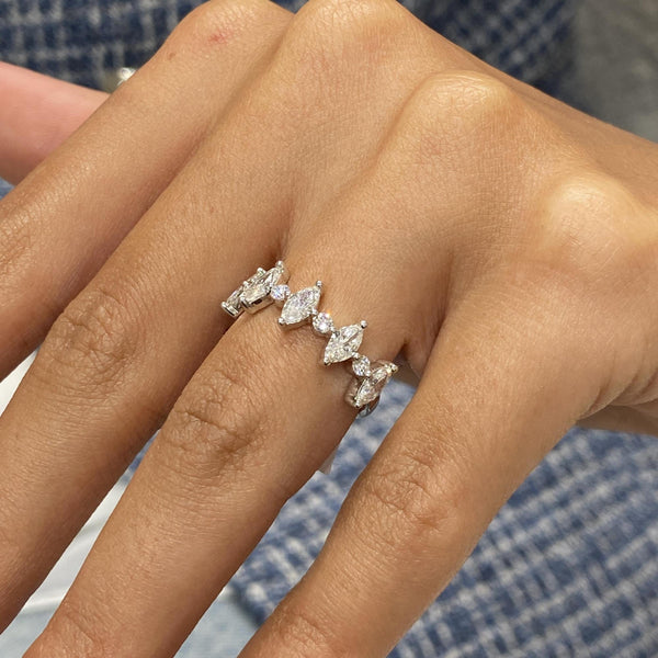 Diamond Statement Ring 1.28 Carat White Gold 14K
