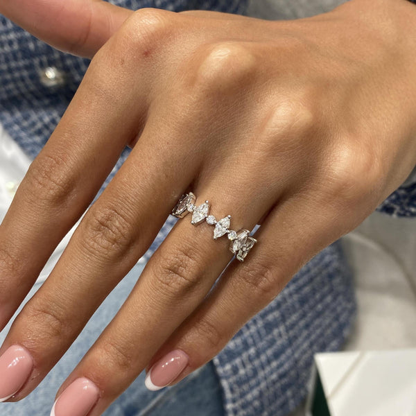 Diamond Statement Ring 1.28 Carat White Gold 14K
