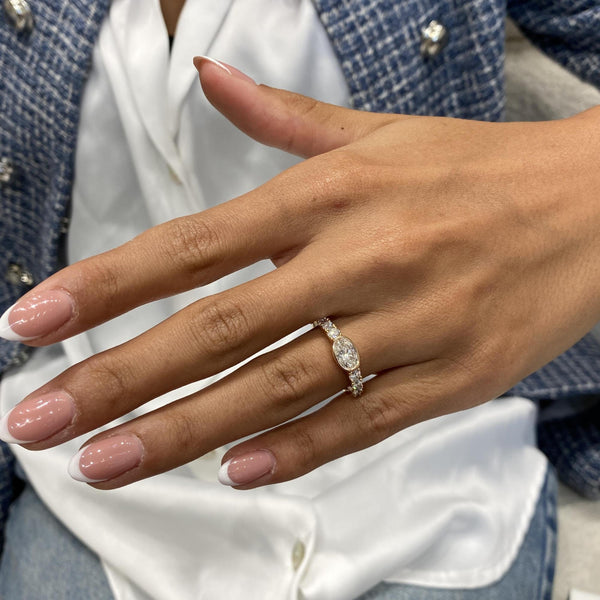 Diamond Stackable Ring 1.25 Carat Rose Gold 14K