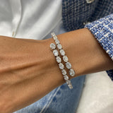 Diamond Bangle 6.86 Carat White Gold 14K