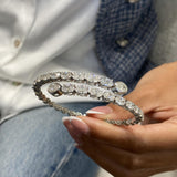 Diamond Bangle 6.86 Carat White Gold 14K