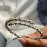 Diamond Bangle 6.86 Carat White Gold 14K