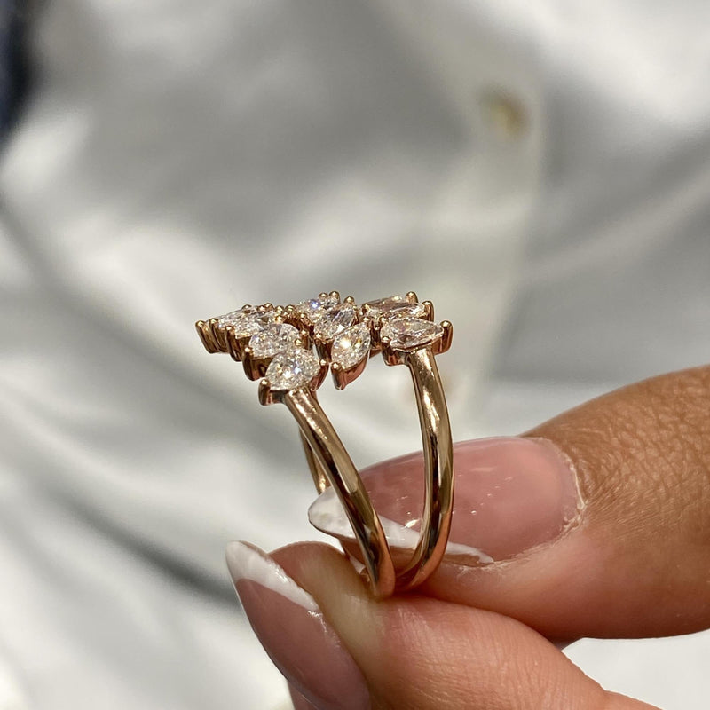 Diamond Wrap Ring 1.46 Carat Rose Gold 14K