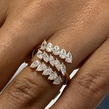 Diamond Wrap Ring 1.46 Carat Rose Gold 14K