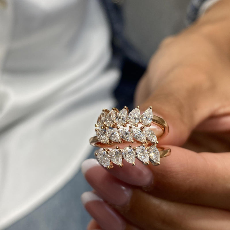 Diamond Wrap Ring 1.46 Carat Rose Gold 14K