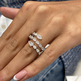 Diamond Wrap Ring 1.79 Carat White Gold 14K