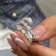 Diamond Wrap Ring 1.79 Carat White Gold 14K