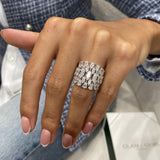 Diamond Dome Ring 4.11 Carat White Gold 14K