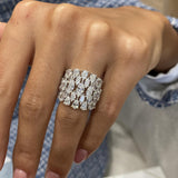 Diamond Dome Ring 4.11 Carat White Gold 14K