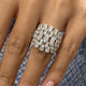 Diamond Dome Ring 4.11 Carat White Gold 14K