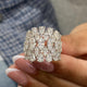 Diamond Dome Ring 4.11 Carat White Gold 14K