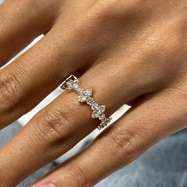 Diamond Stackable Ring 0.92 Carat Rose Gold 14K