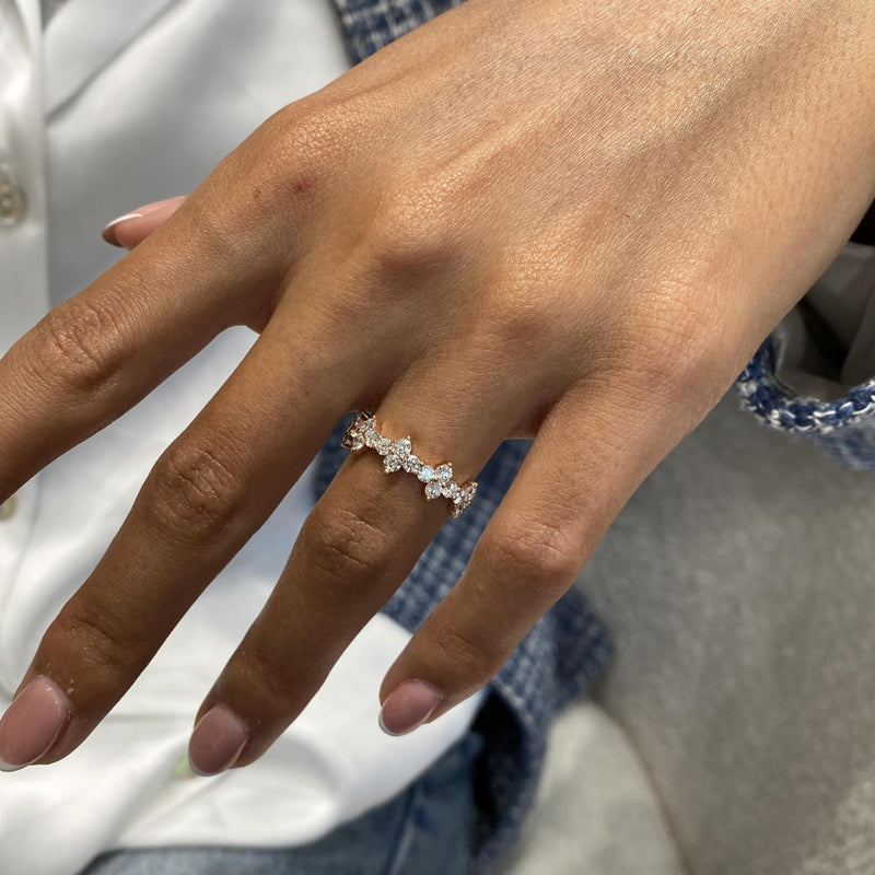 Diamond Stackable Ring 0.92 Carat Rose Gold 14K
