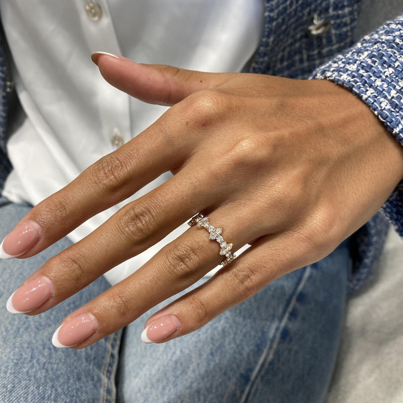 Diamond Stackable Ring 0.92 Carat Rose Gold 14K