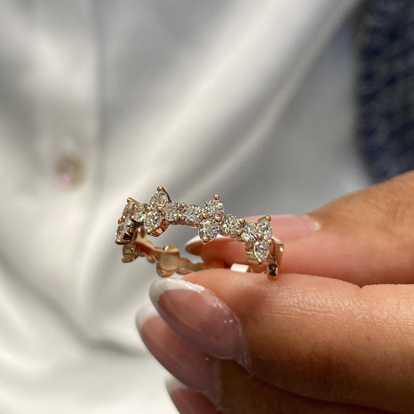 Diamond Stackable Ring 0.92 Carat Rose Gold 14K