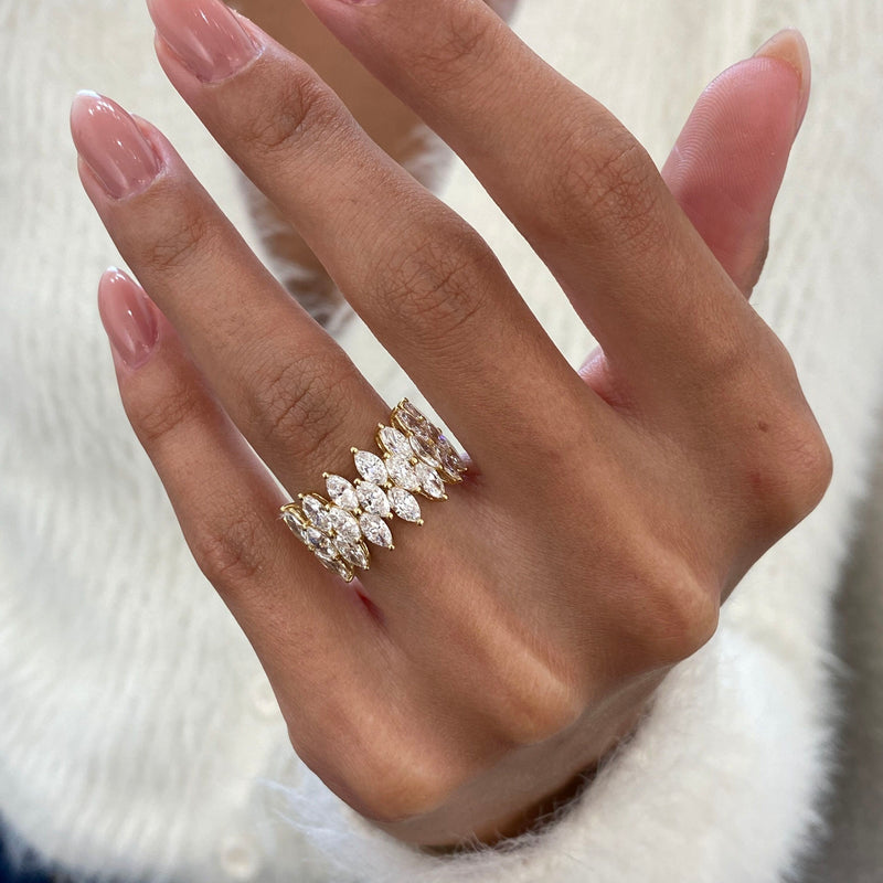 Diamond Statement Ring 3.20 Carat Yellow Gold 14K
