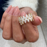 Diamond Statement Ring 3.20 Carat Yellow Gold 14K