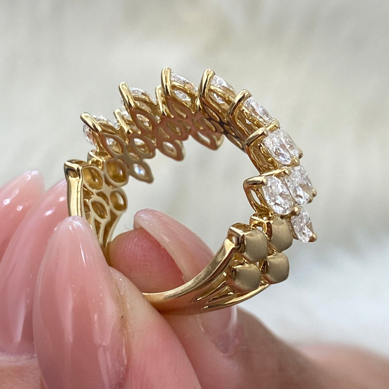 Diamond Statement Ring 3.20 Carat Yellow Gold 14K
