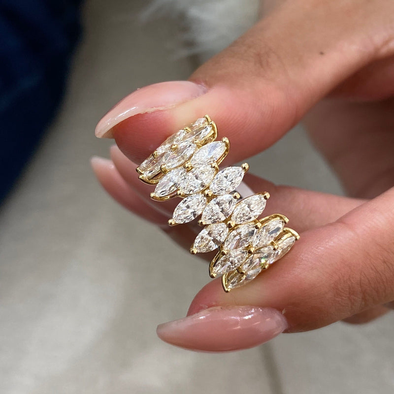 Diamond Statement Ring 3.20 Carat Yellow Gold 14K