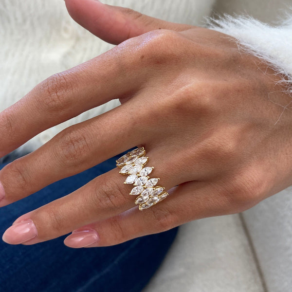 Diamond Statement Ring 3.20 Carat Yellow Gold 14K