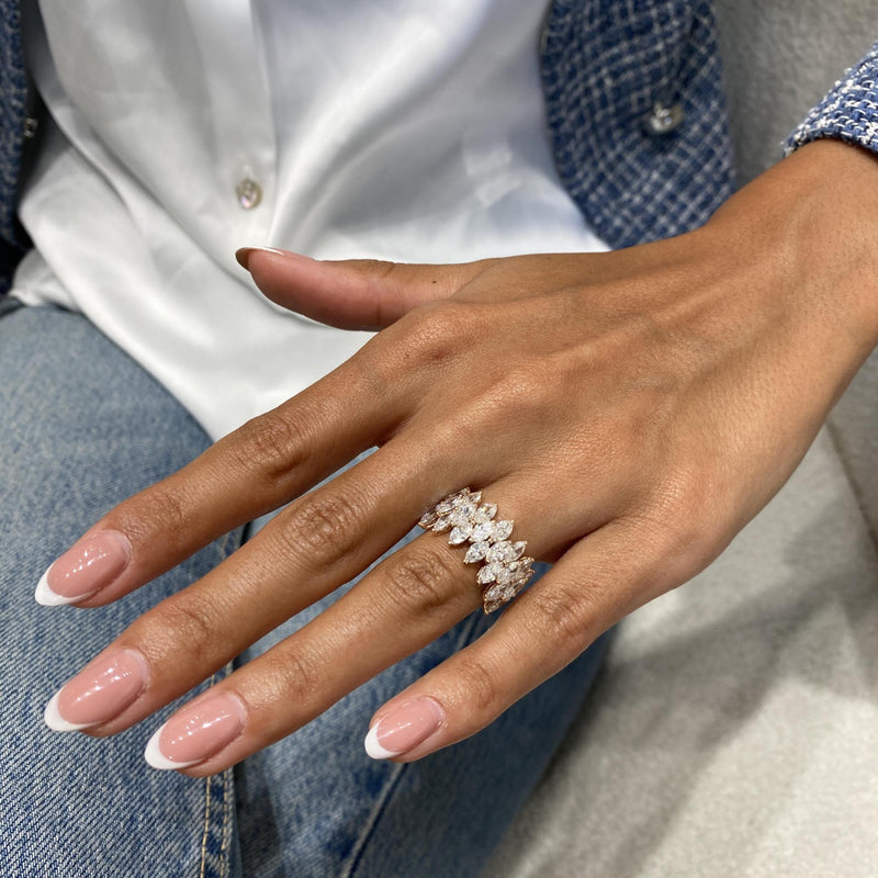 Diamond Statement Ring 3.52 Carat Rose Gold 14K