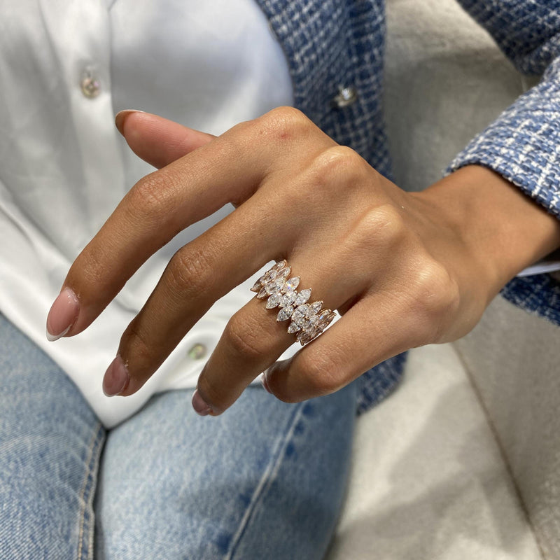 Diamond Statement Ring 3.52 Carat Rose Gold 14K