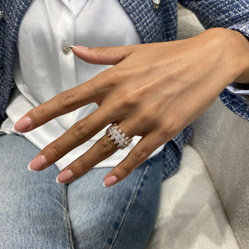 Diamond Statement Ring 3.52 Carat Rose Gold 14K