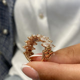 Diamond Statement Ring 3.52 Carat Rose Gold 14K