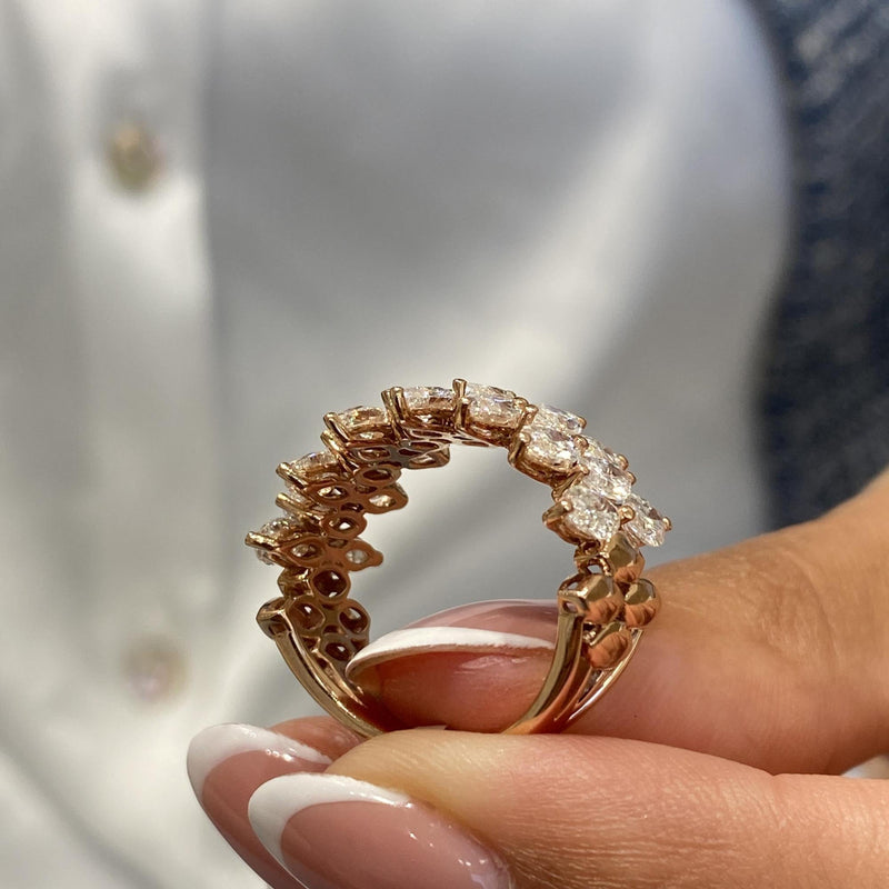 Diamond Statement Ring 3.52 Carat Rose Gold 14K