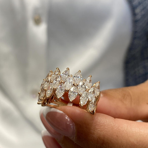 Diamond Statement Ring 3.52 Carat Rose Gold 14K