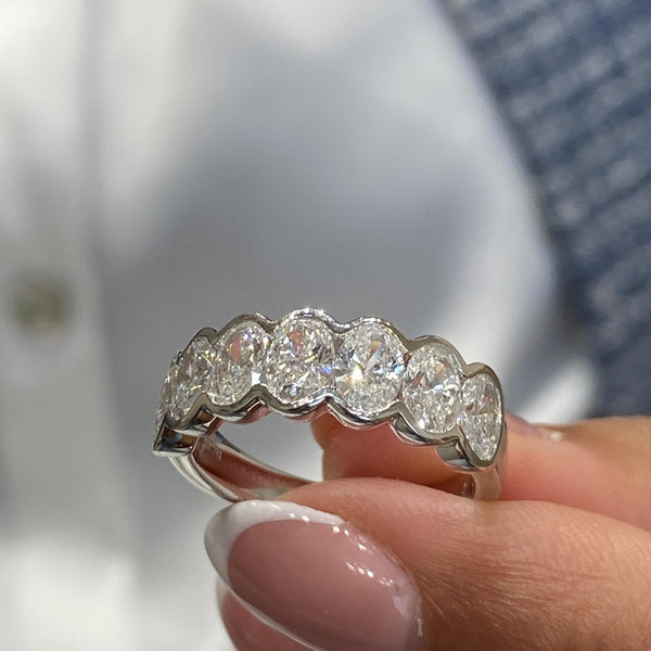 Diamond Band Ring 2.12 Carat White Gold 14K