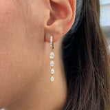 Diamond Dangle Earrings 2.4 ct Yellow Gold