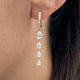 Diamond Dangle Earrings 2.4 ct Yellow Gold
