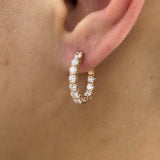 Diamond Hoop Earrings 1.8 ct Rose Gold