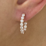 Diamond Hoop Earrings 1.8 ct Rose Gold