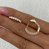 Diamond Hoop Earrings 1.8 ct Rose Gold