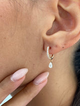 Diamond Dangle Earrings 0.60 Carat Rose Gold 14K