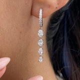 Diamond Drop Earrings 2.13 Carat White Gold 14K