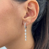 Diamond Drop Earrings 2.13 Carat White Gold 14K