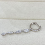 Diamond Dangle Earrings 2 ct White Gold